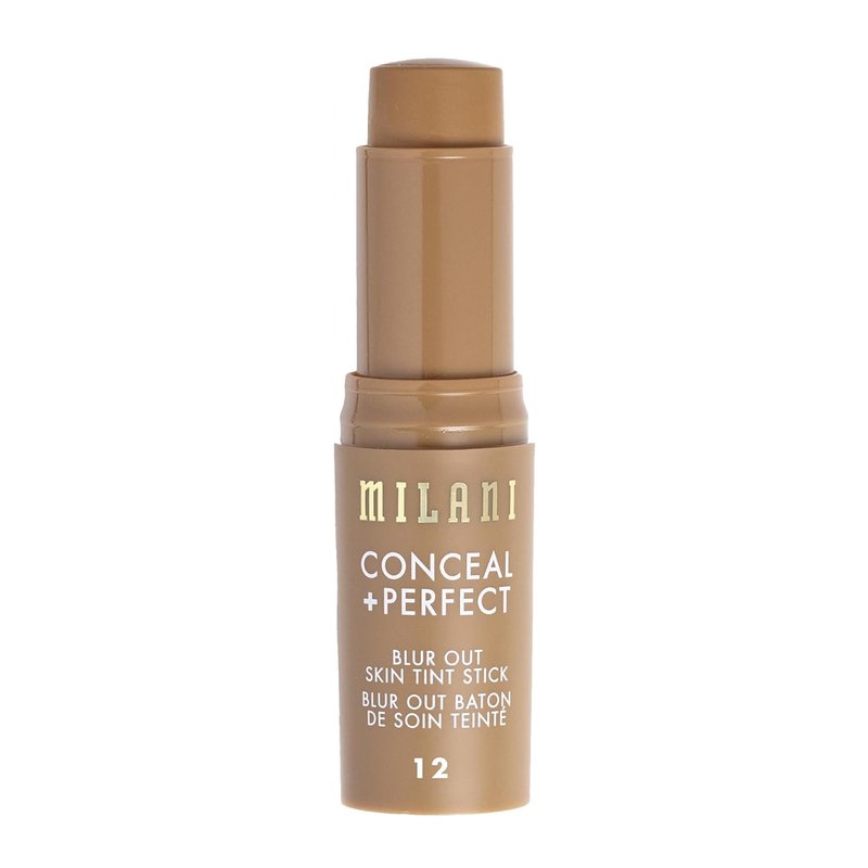 Milani Conceal + Perfect Blur Out Skin Tint Stick - Light to Medium Coverage Tinted Moisturizer with Vitamin C & E - Soft Matte Finish, 12-Medium Olive