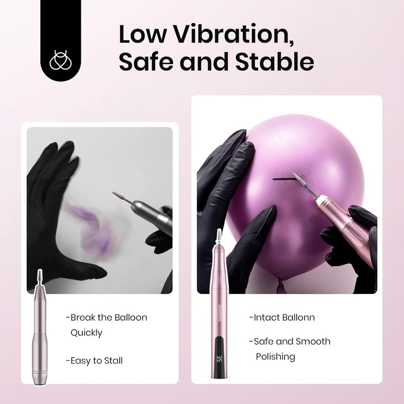 Beetles Cordless Electric Nail Drill - 35 Adjustable Speeds, Rose Gold | Professional Manicure & Pedicure Kit for Home Use