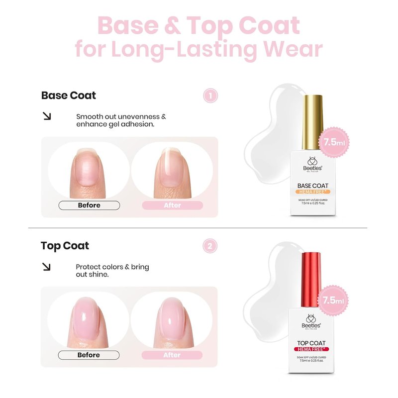 Beetles Builder Gel Set with Base Top Coat HEMA Free-Blush Whisper 4 Color Nude Builder Nail Gel,8 in 1 Thickening Strengthening Building Apex for Beginner DIY Salon at Home Gifts,UV & LED Lamp Cured