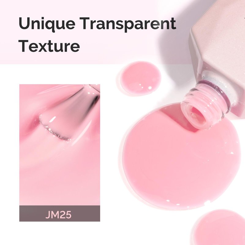 MelodySusie Jeweliver Jelly Gel Polish, 0.5Fl Oz Pink Gel Nail Polish Sheer Translucent Soak Off UV LED Light Cure Valentine's Day Gift for Women Manicure Nail Art DIY at Home JM25
