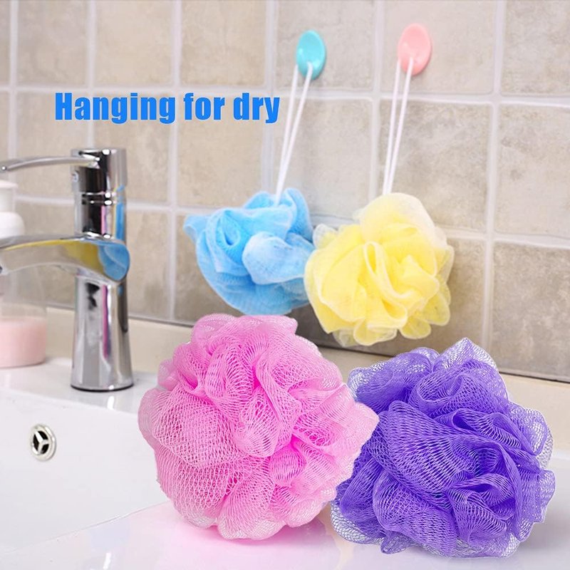 Skiennix Bath Loofah Set - 10 Colorful Exfoliating Sponges for Kids & Adults | Soft Mesh Design
