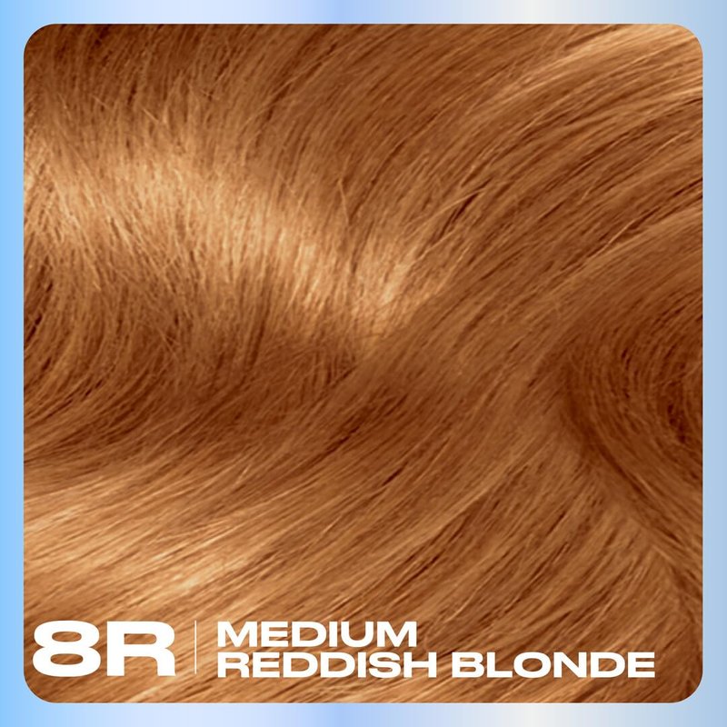 Clairol Nice'n Easy Permanent Hair Dye - 100% Gray Coverage | 8R Medium Reddish Blonde | Long-Lasting Shine