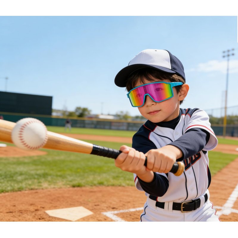 Polarized Kids Sunglasses, UV400 Protection Baseball Sunglasses for Youth Boys Girls, Softball Cycling Running Sports Glasses
