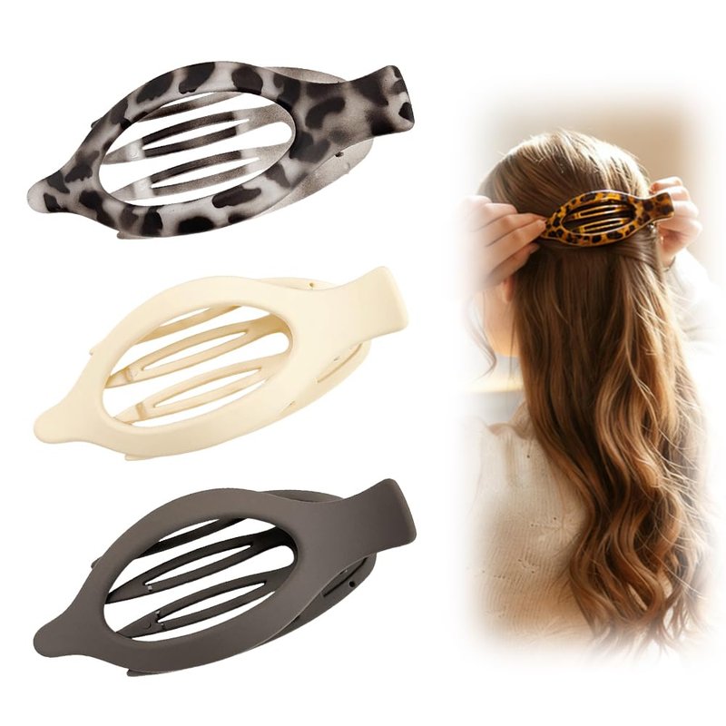 Flat Hair Clips for Women - 3PC Non-Slip Claw Clips for Thick to Thin Hair | Stylish Daily Accessories