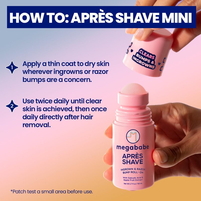 Mini Après Shave Roll-On Treatment for Women - Ingrown Hair & Razor Bumps | Travel Size 1.7 fl oz