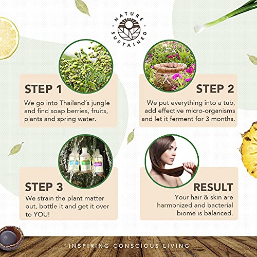 Probiotic Soapberry Body Wash, Shampoo & Conditioner Gift Bundle [Unscented] (3 Pack, pH Balanced) for Dry Hair and Sensitive Skin - (9 Oz. Bottles)