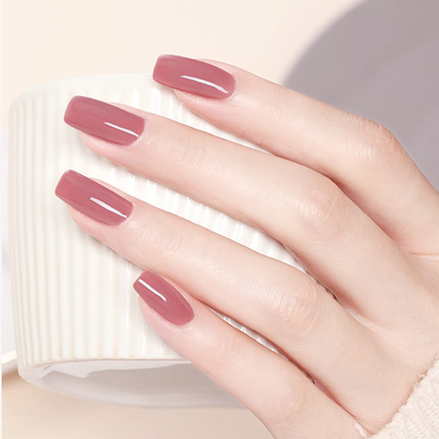 VENALISA 15ml Nude Pink Gel Nail Polish, Baby Pink Gel Polish Arbie Natural Color Spring Summer Soak Off UV LED Nail Gel Polish Nail Art Starter Manicure Salon DIY at Home, 0.53 OZ