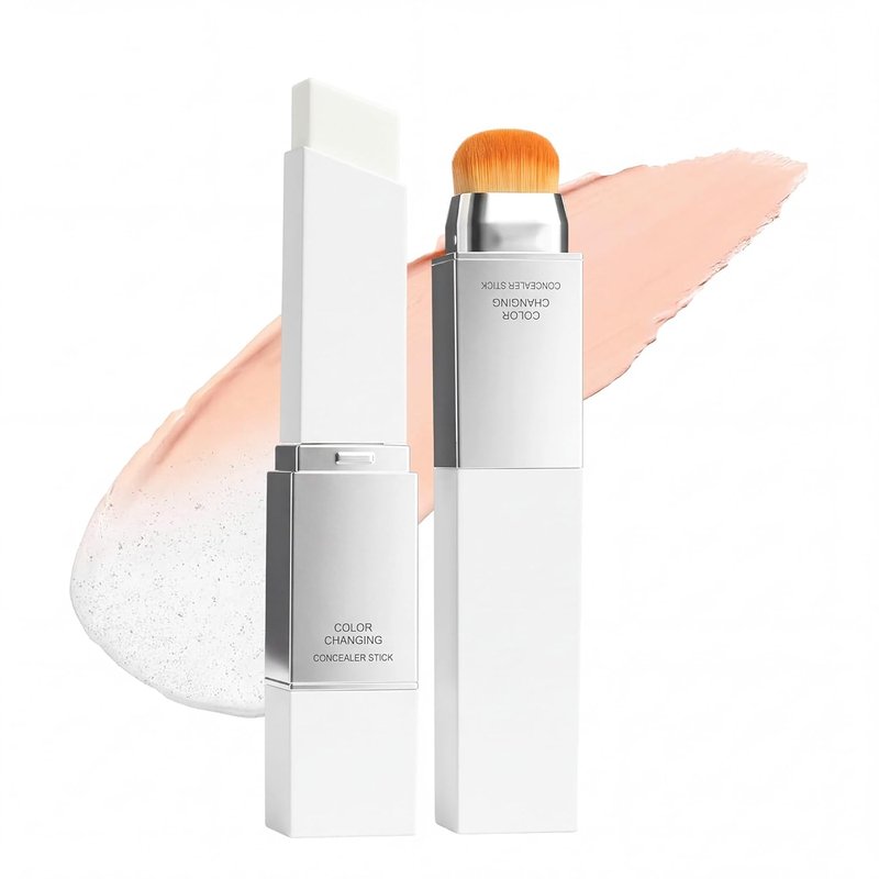 Color Changing Foundation Stick - 2 in 1 Korean Makeup with Brush | Moisturizing Full Coverage (Fair)