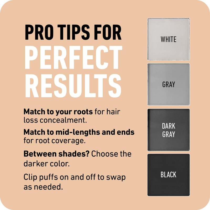 BOLDIFY Hairline Powder Color Sample Kit - Water-Resistant Root Touch Up Hair Color for Gray Coverage - 24-Hour Stain-Proof, Mess-Free Hair Powder for Thinning Hair - Grays