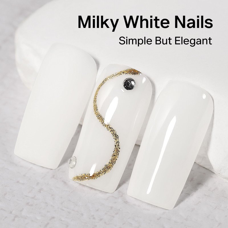MIZHSE Quick Dry Nail Polish, Milky White Nail Polish Air Dry Fast, 15 ml Regular Water-based Nail Lacquer Non Gel Full Coverage High Glossy Shine Nail Art Manicure Home
