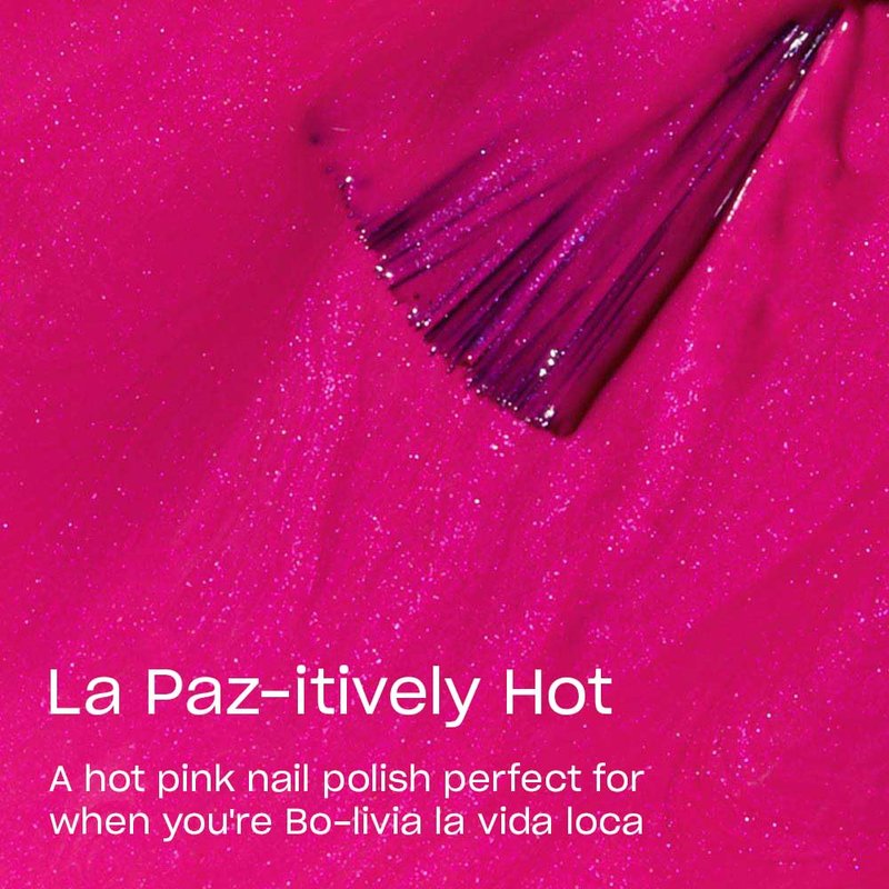 OPI Nail Lacquer La Paz-itively Hot | Opaque Bright Pink Pearl Chip Resistant Nail Polish | Fast Drying, Streak Free