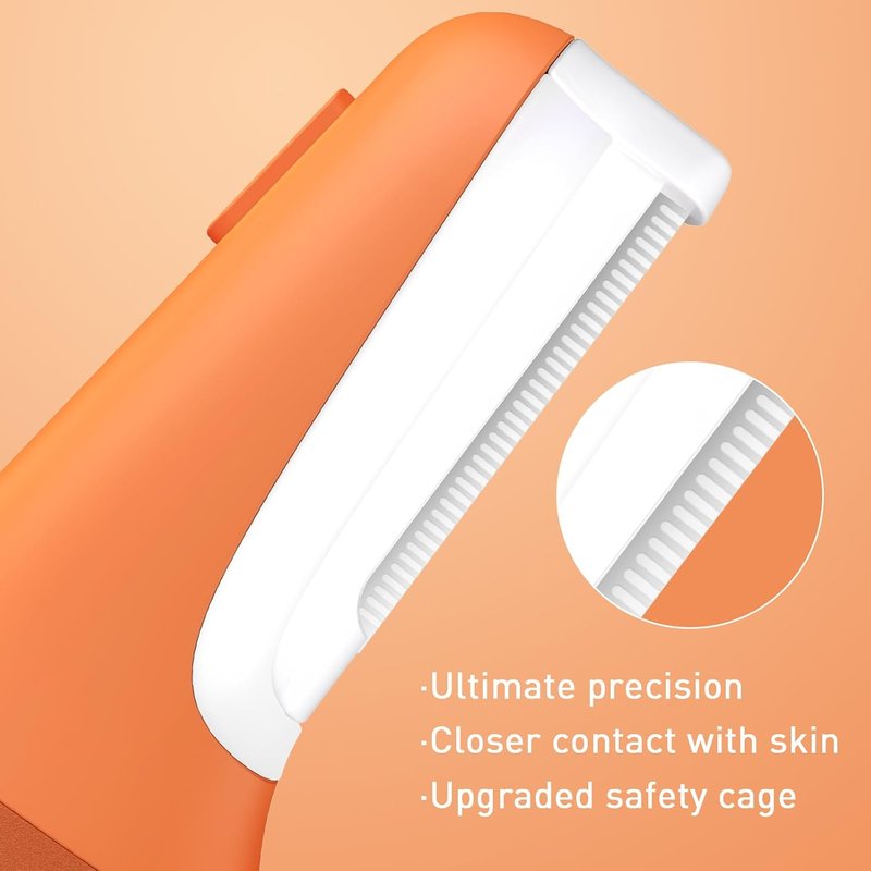 Dermaplane Razor for Women - Sonic Exfoliation Tool for Peach Fuzz & Hair Removal | 10 Blades, Cosmic Orange