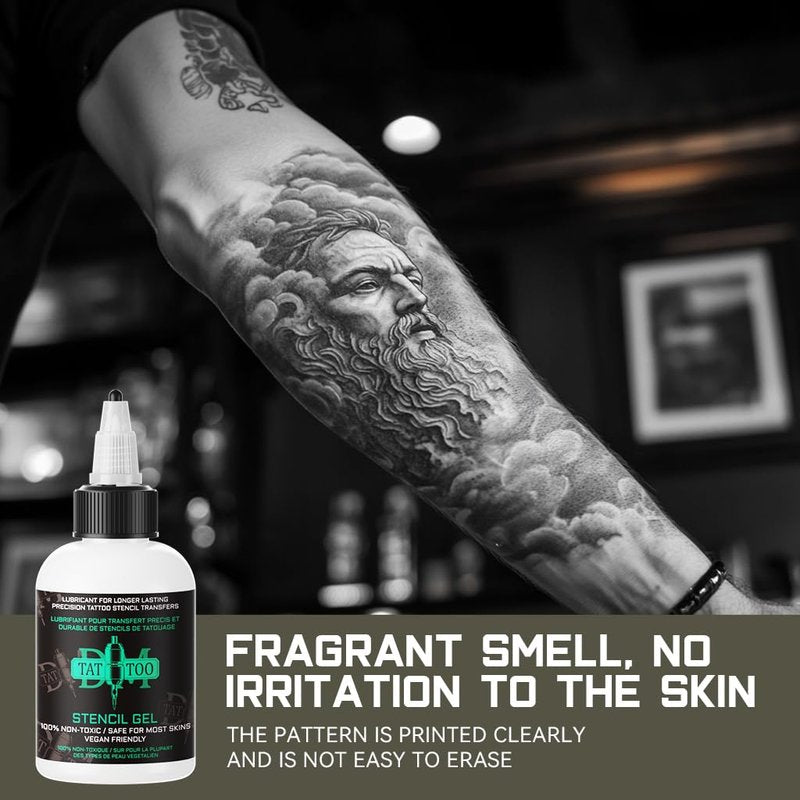 125ml Tattoo Stencil Transfer Gel Solution, Professional Tattoo Stencil Gel, Stencil Magic Cream, Clear & Long-Lasting, Tattoo Application Solution for Transfer Paper Machine Stencils