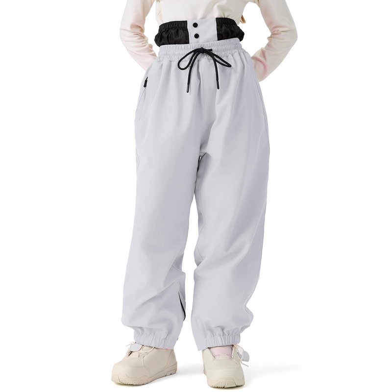Oymyakon Womens Ski Suit Waterproof Snow Suits Snowboard Jacket and Pants Set Baggy Winter Insulated Snowsuit Coats Lightgrey S
