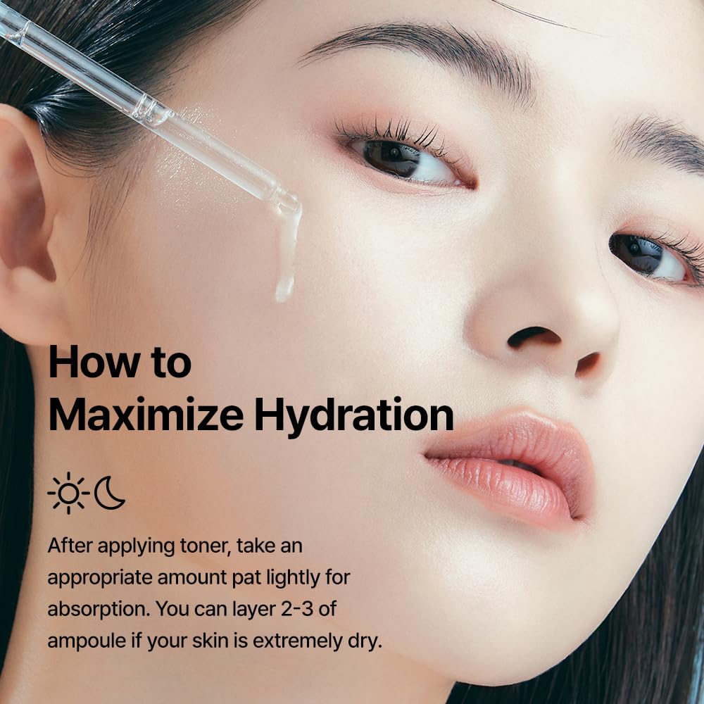 WELLAGE Real Hyaluronic Blue Ampoule 100, Korean Serum, Fragrance Free Hyaluronic Acid Ampoule with Panthenol, Wild yam, Centella for Sensitive Dry Skin Moisturizer 2.54 fl.oz