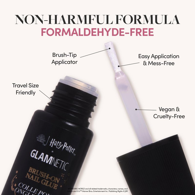 Harry Potter™ Nail Glue - Super Strong Brush-On Applicator | Mess-Free, Vegan, Durable | 0.24 fl. oz.