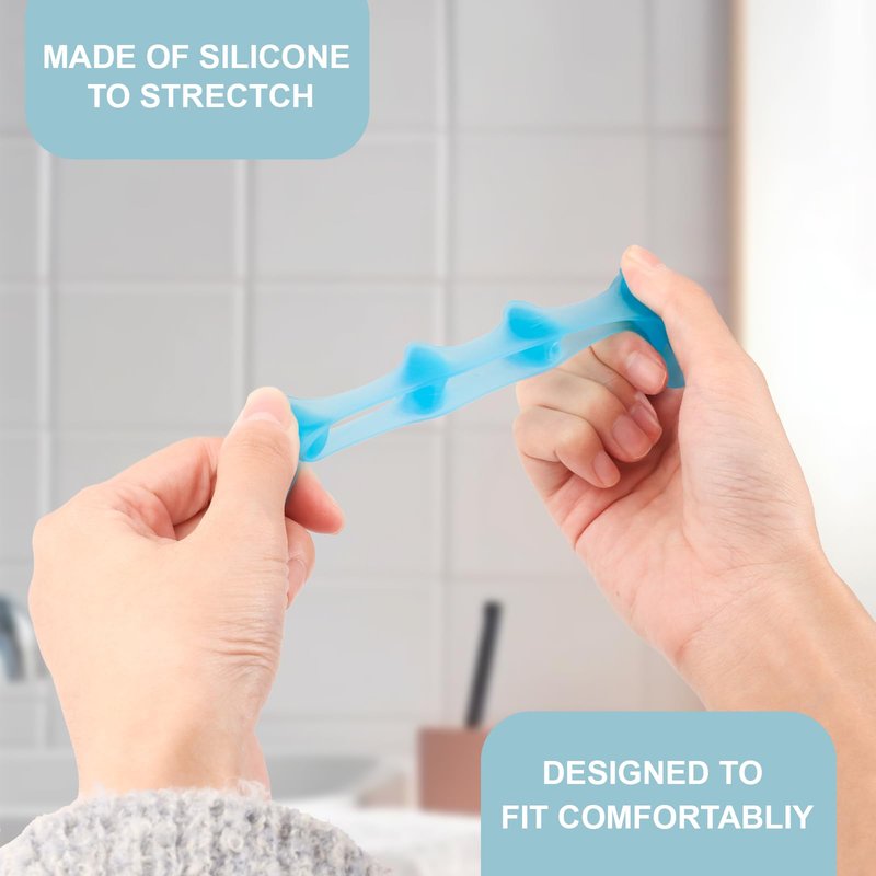 2 Pack Soft Silicone Toe Separators & Spacers for Men & Women, Toe Straighteners for Bunion Relief, Hammer Toe Support & Overlapping Toe Correction - Blue