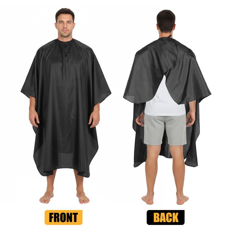 SHENLIU 12 Pcs Black Hair Cape, Large Hair Cutting Salon Cape Waterproof Shampoo Capes with Snap Closure nti Static Barber Client Capes Haircut Apron for Women Men HairStylist and Home Use, 59x47 In