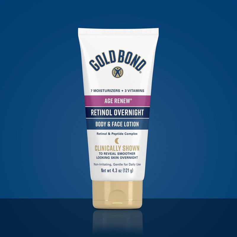 Gold Bond Age Renew Lotion Set - Day & Night Duo for Body & Face | Crepe Corrector & Retinol, 8.6 oz