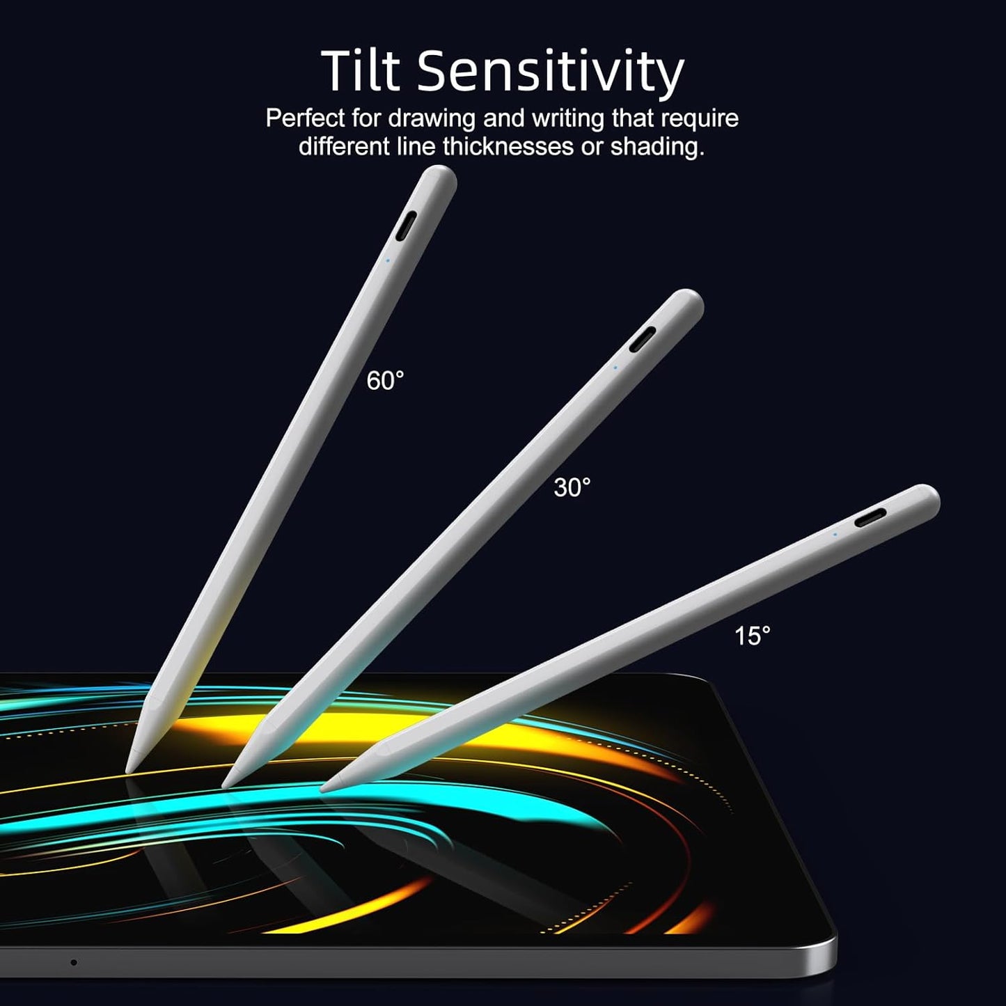Stylus Pen for iPad by [Brand Name] | 2X Fast Charge Active Pencil Compatible with 2018-2026 iPad Pro, Air, Mini - White