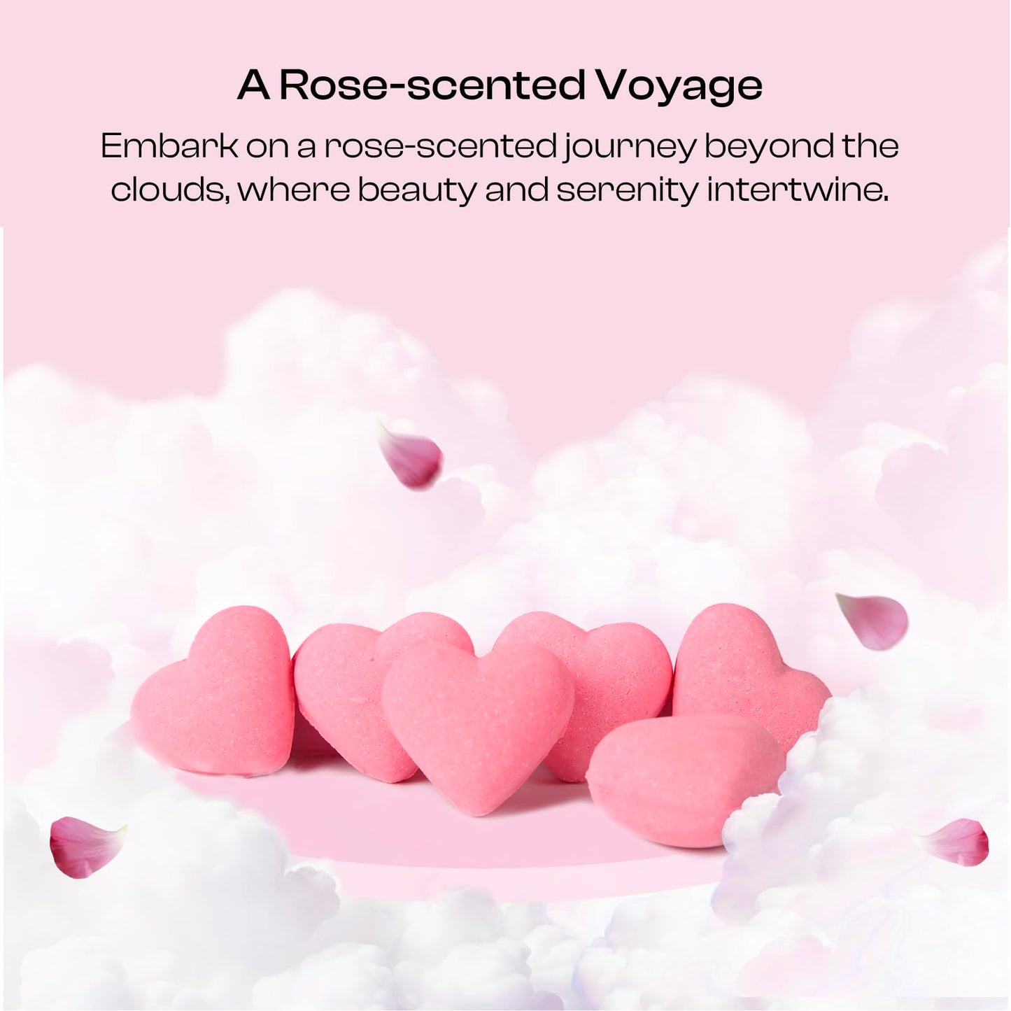 Rose Shower Steamers Gifts for Women, 6 Heart-Shaped Aromatherapy Tablets