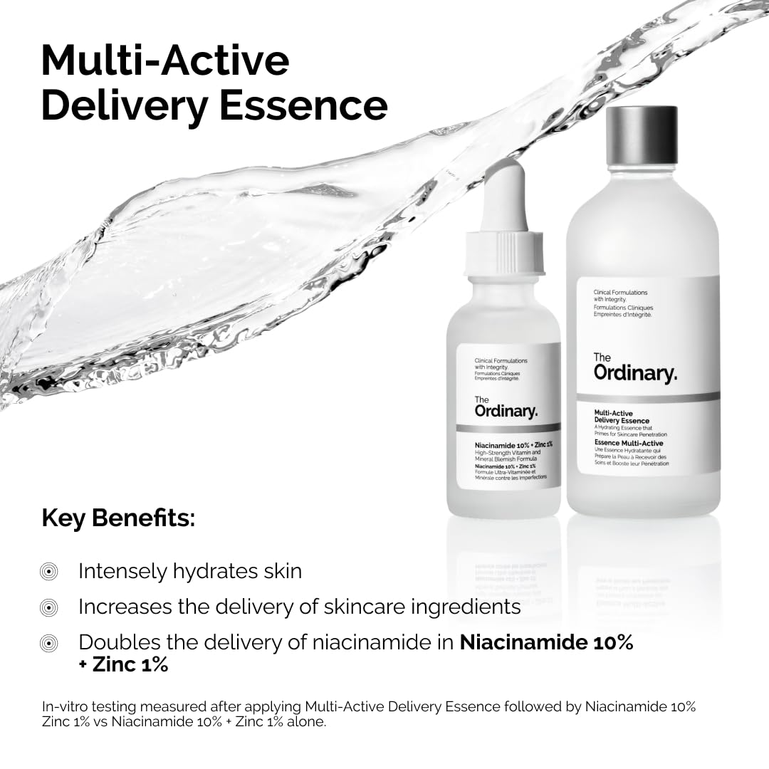The Ordinary Multi-Active Delivery Essence, Hydrating Skincare Face Essence for Softer and Smoother Glass Skin, 3.4 Fl Oz