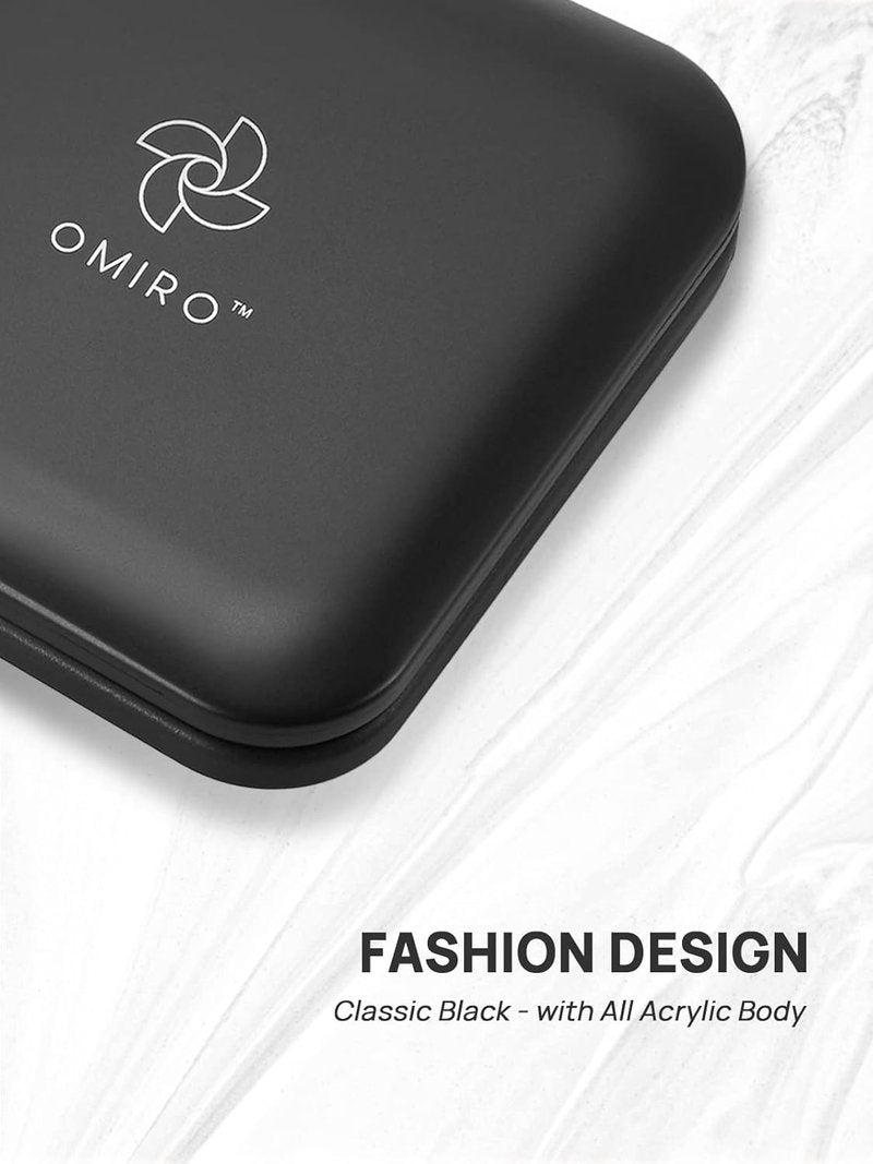 Folding Compact Mirror - 1X/30X Magnification | 3½” Pocket Size Square Hand Mirror for Travel Makeup (Black)