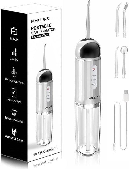 Water-Flosser-Cordless-Teeth-Cleaner Somall Water Dental Flosser with 3 Modes 4 Jets Rechargeable Dental Oral Irrigator for Home Travel (Premium Black)