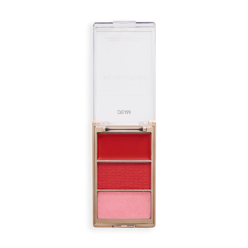 Revolution, Blush Icon Palette, Cream, Matte, & Shimmer Bronzer Trio, Hyaluronic Acid Infused, High Pigment, Vegan & Cruelty-Free, Rebellious Red, 0.09 oz