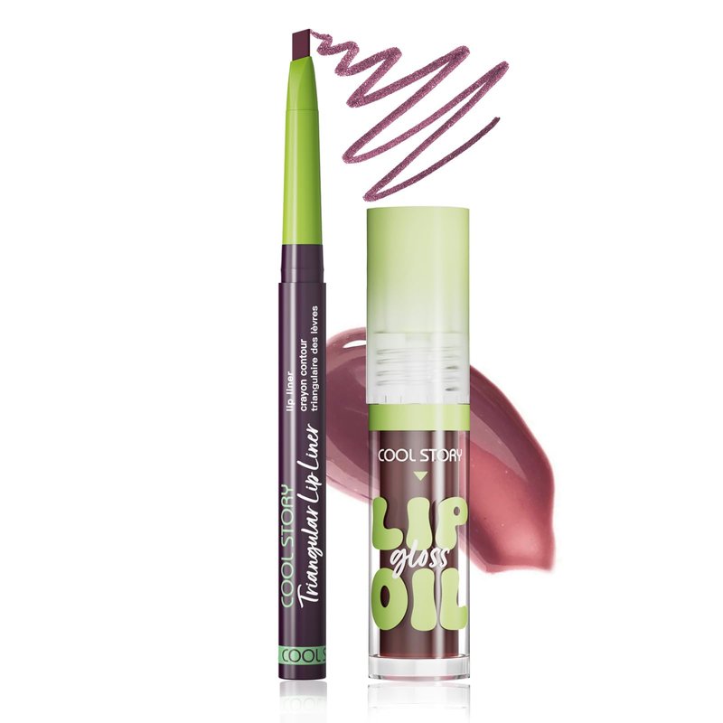 KIMIEYE Nourishing Lip Gloss with Matte Finish Lip Liner Combo Set, Clear Nude Pink Brown Long Lasting Hydrating Lip Glow Oil, High Pigmented Lightweight Lipstick Makeup for Women,#7 TRUFFLE