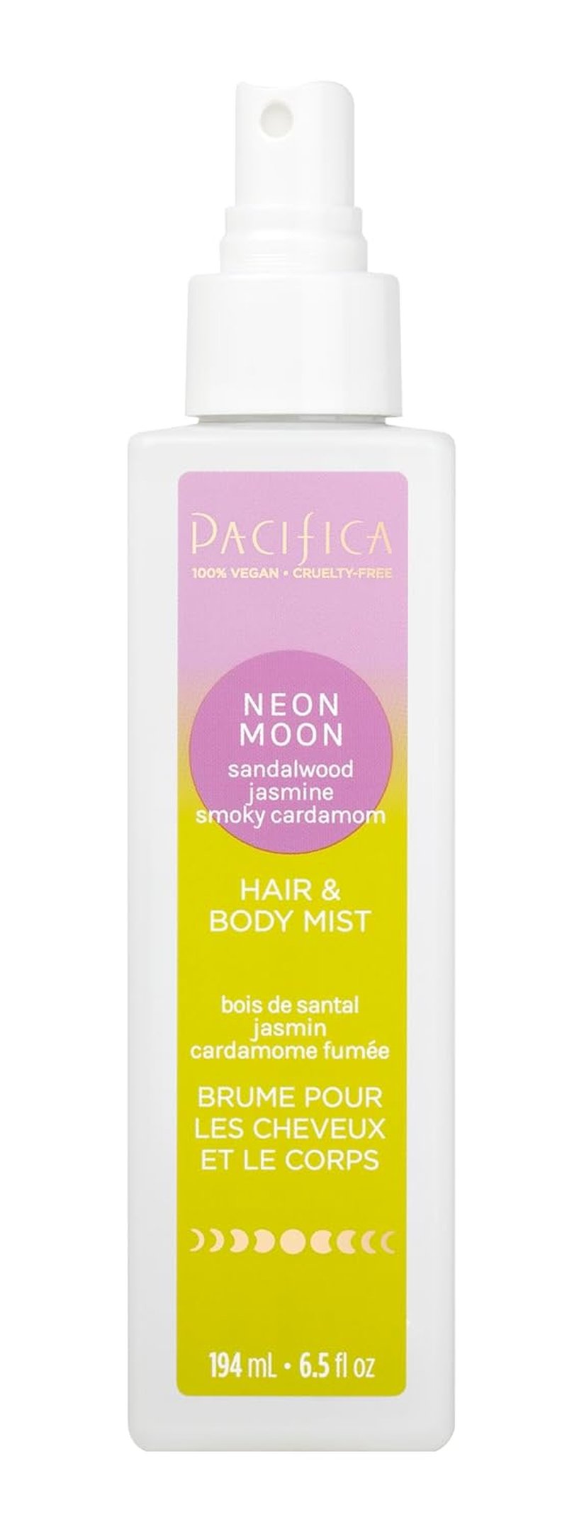 Pacifica Hair & Body Mist - Neon Moon Spray with Sandalwood, Jasmine & Spices | Alcohol-Free Vegan Perfume for Women