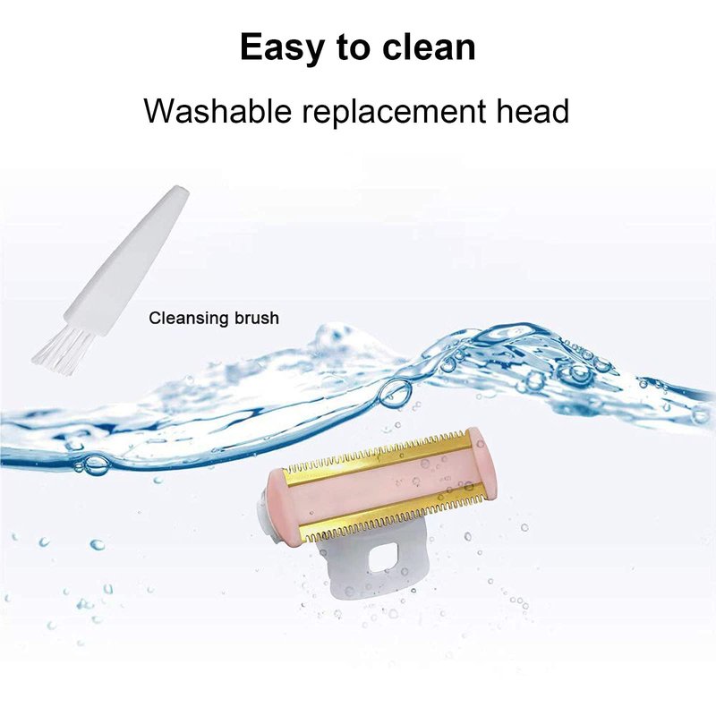2PCS LinMei Razor Replacement Heads Compatible for Finishing Touch Flawless Body Rechargeable Ladies Shaver and Trimmer with 2 Cleaning Brush