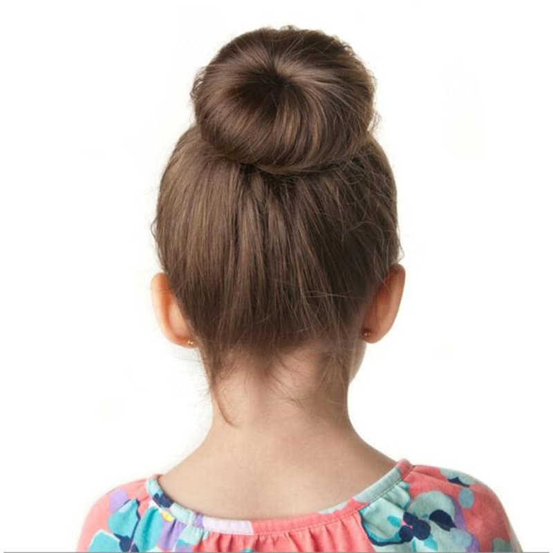 Goldrose Beauty Hair Bun Maker - 2-Piece Magic Styling Twist Ring Doughnut for Kids Ballet (Brown)