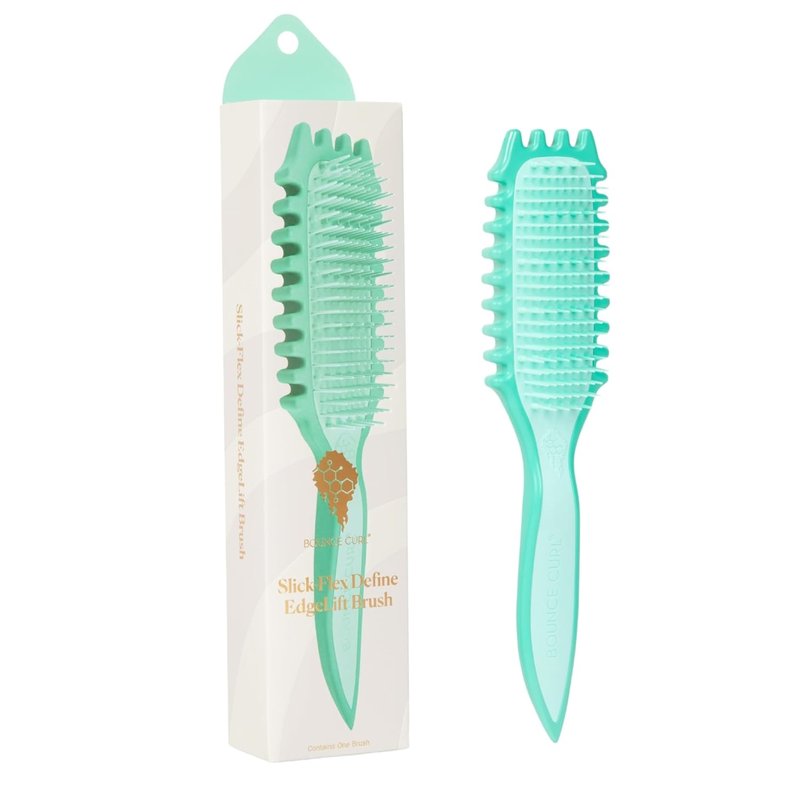 Bounce Curl EdgeLift Brush for Curly Hair - Gentle Detangling & Styling Tool with Soft Bristles | Teal