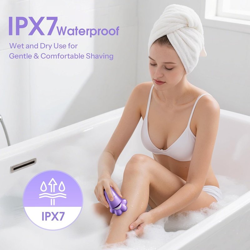 Skiennix Electric Razor for Women - 5-in-1 Rechargeable Body Shaver | IPX7 Waterproof, Violet