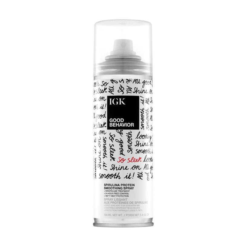 IGK GOOD BEHAVIOR Spirulina Protein Smoothing Spray - Frizz Control & Heat Protectant | Vegan 5.6 Oz