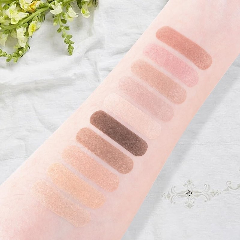 JUAAZIN 10 Color Matte Neutral Eyeshadow Palette - Nude Naked Beige Brown Shades, Blendable Long-Lasting, Vegan Cruelty-Free Natural Nude Eye Shadow Palette for Women, Professional Makeup Looks