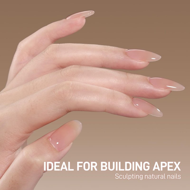 GAOY Clear Builder Base for Gel Nail Polish, 16ml Rubber Base Builder Gel, Nail Strengthener for Natural Nails, Soak Off Long Lasting UV Gel