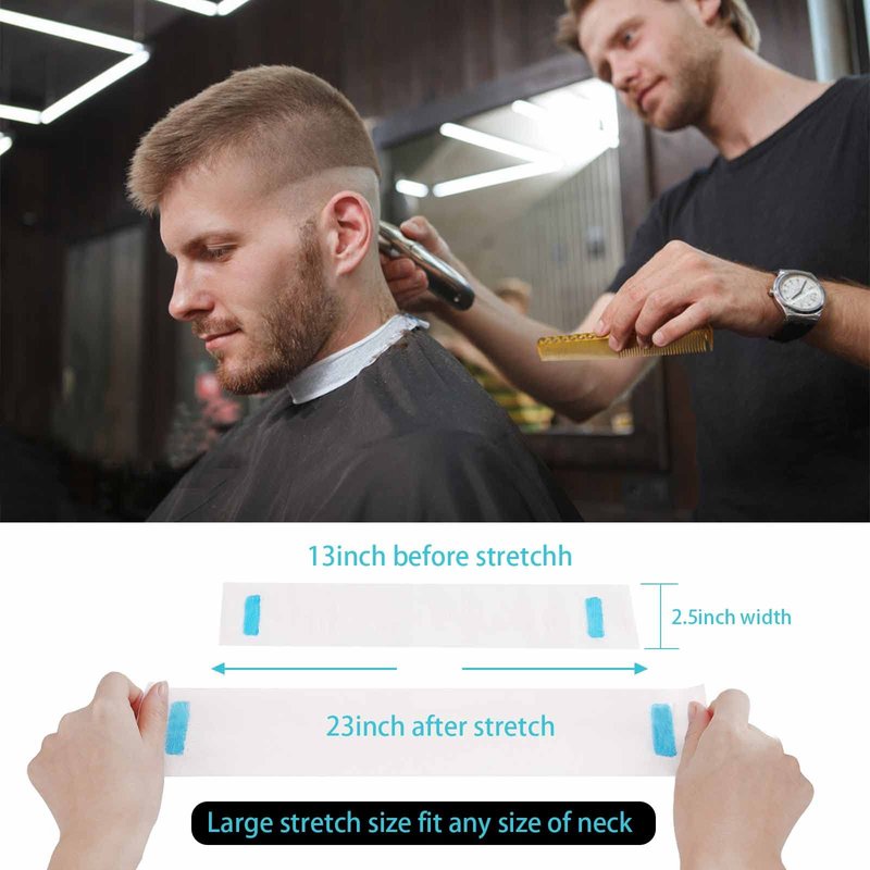 IOOROSE 5 Rolls Disposable Neck Strips for Barber Shop,Professional Stretchy Paper Hairdressing&Haircut Accessory Tool