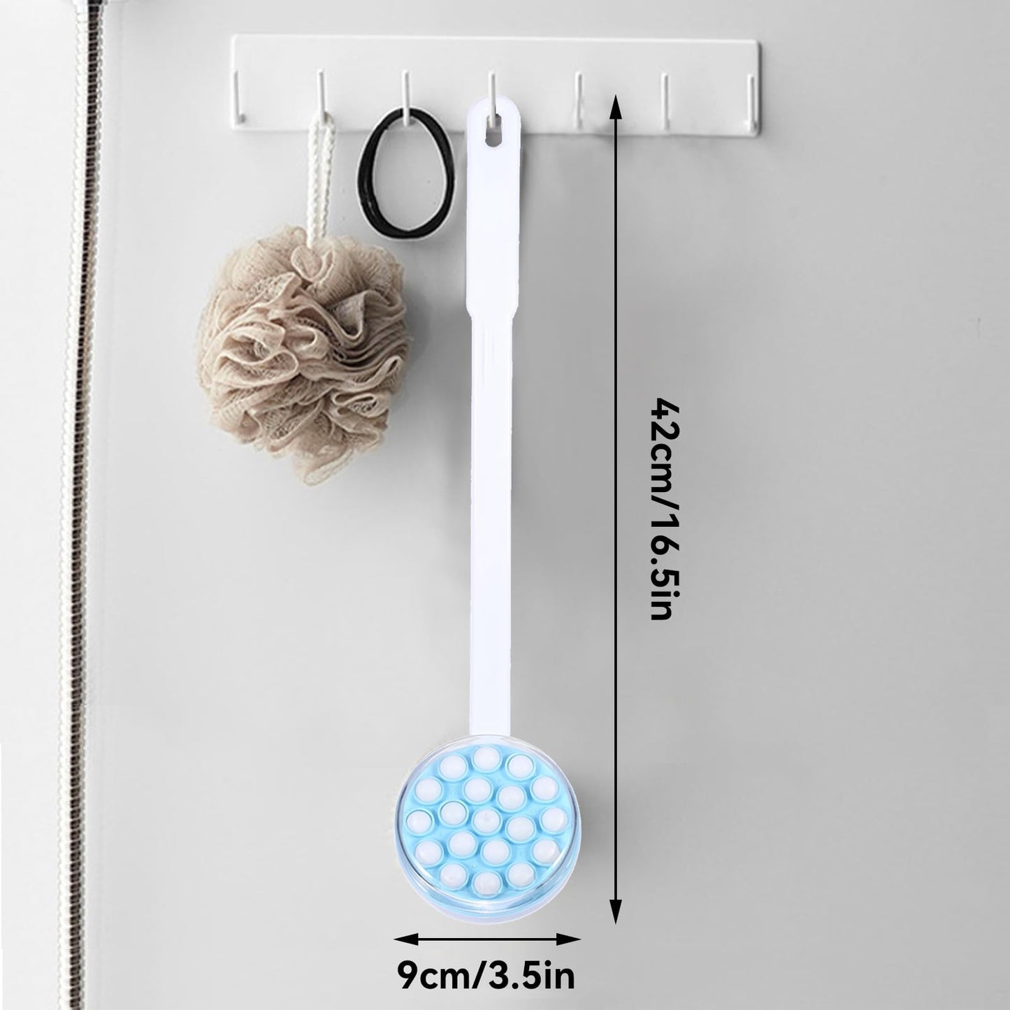 Agatige Back Lotion Applicator for Women Men, Back Bath Massager Long Handled Lotion Applicator Shower Brush for Body Back and Leg Bath Massaging Tool