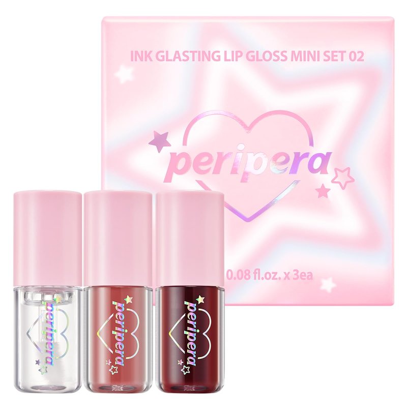 Peripera Ink Glasting Lip Gloss, Non-Sticky, Gloss Shine, 4XL Wand for Easy Application, Korean Lip Gloss, Fuller Looking Lips, Buttery Soft, Long Lasting Lip