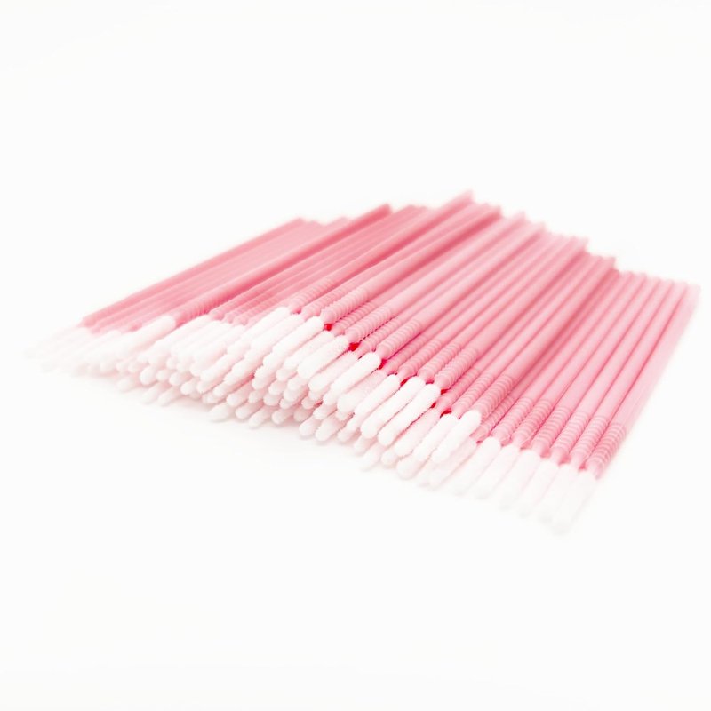 i-Laesh 200 pcs Microswabs for Eyelash Extensions - Long-tip Microbrush Applicators for Precision Eyelash Extensions - Ideal for Eye, Dental, and Personal Care - D-PINK (Pro Grip - Replacement)