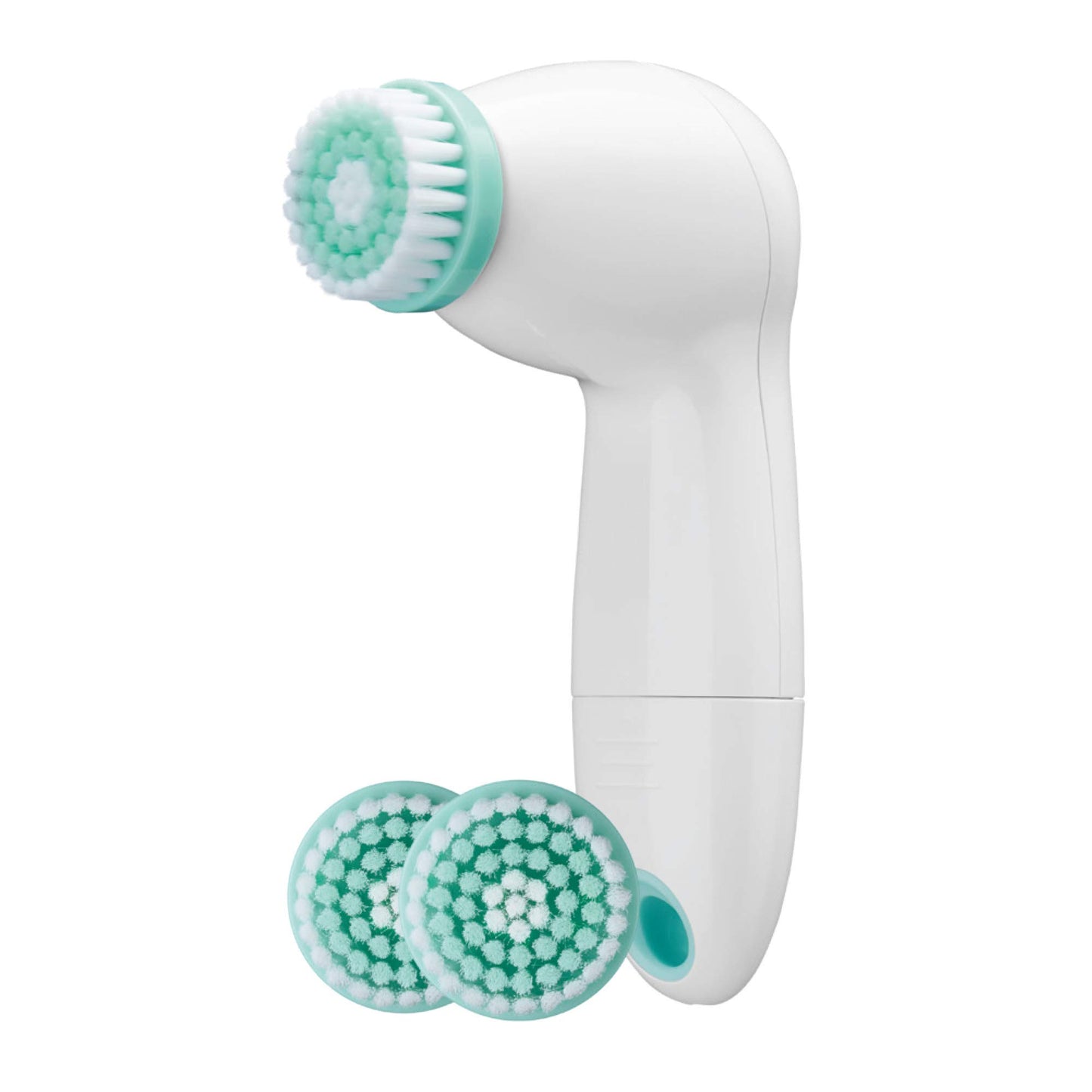 True Glow by Conair Battery Operated Facial Cleansing Brush, Sonic Face Scrubber with 3 Brush Heads, Waterproof Skin Care Tool, Model FCB6