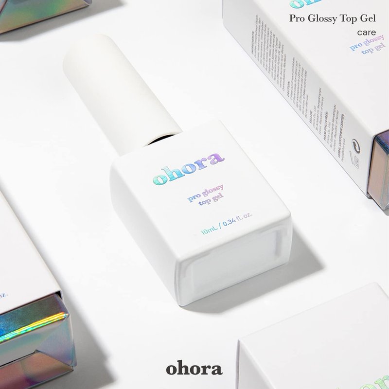 ohora Gel Nail Care (Pro Glossy Top Gel) - Corrects Nail Texture, Easy to Use & Easy to Remove for Semi Cured Nail Strip Application - Professional Salon-Quality for Healthy, Strong Nails