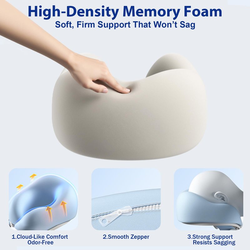 Gererixy Adjustable Massage Headrest for Bed, Portable Face Cradle Pillow with Height and Angle Adjustment, Face Down Cushion for Home Massage-Light Blue