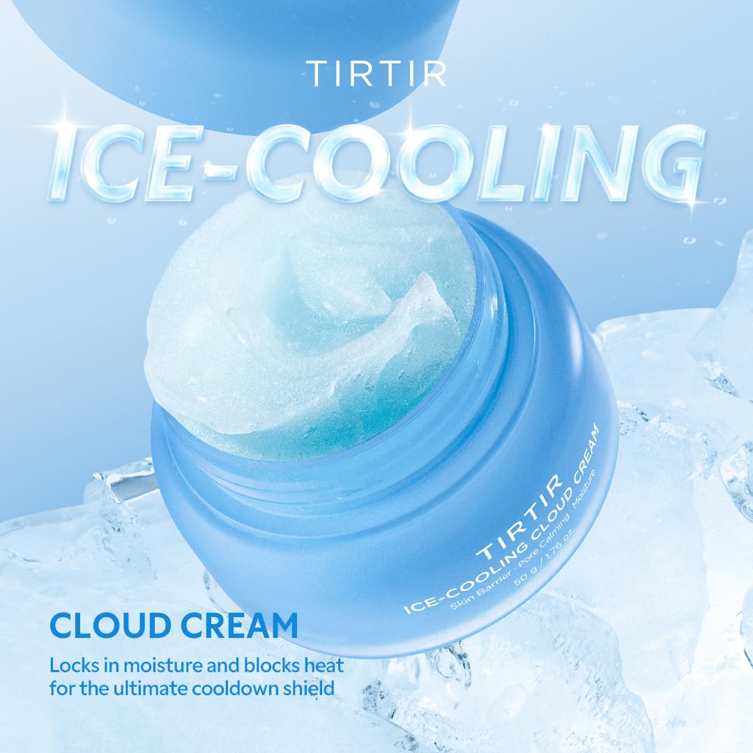 TIRTIR Ice-Cooling Cloud Cream | -4.36°C Instant Cool Down Firming Face Moisturizer for Day and Night Korean Skincare (1.76 Fl Oz)