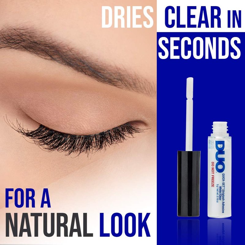 DUO Eyelash Glue - Quick-Set, Strong Hold, Latex-Free, Waterproof | 0.18 oz, 2 Pack in White/Clear