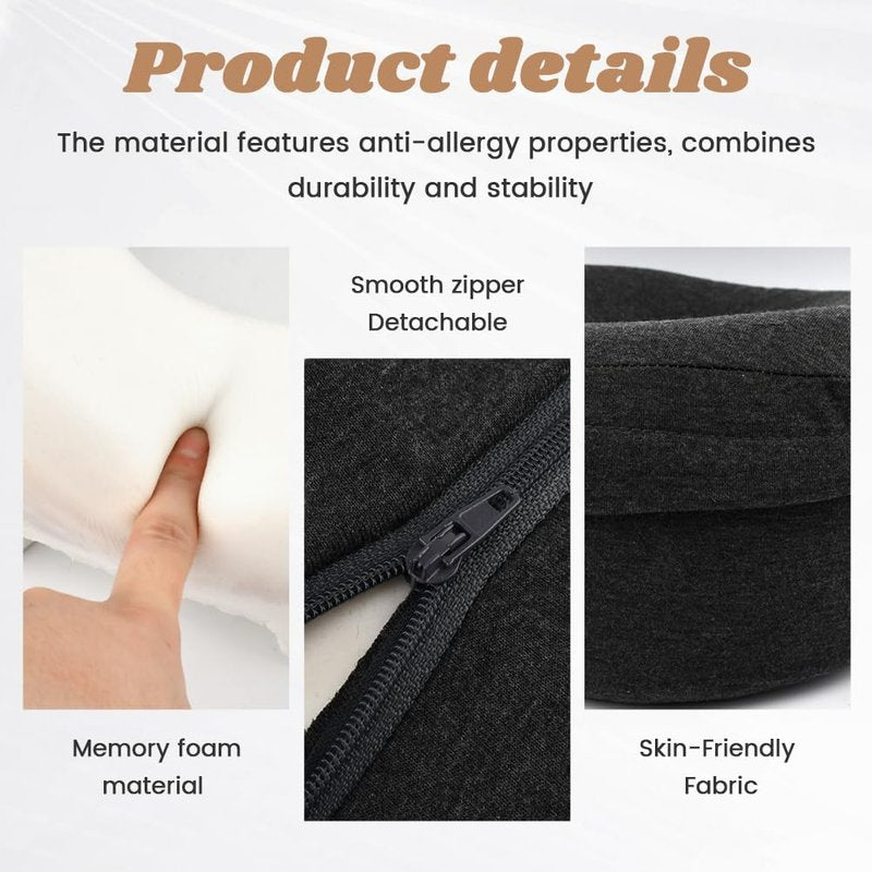 Kakalote Massage Headrest for Bed, Ergonomic Memory Foam Massage Pillow Face Down Pillows for Spa, Napping & Skincare(Black)