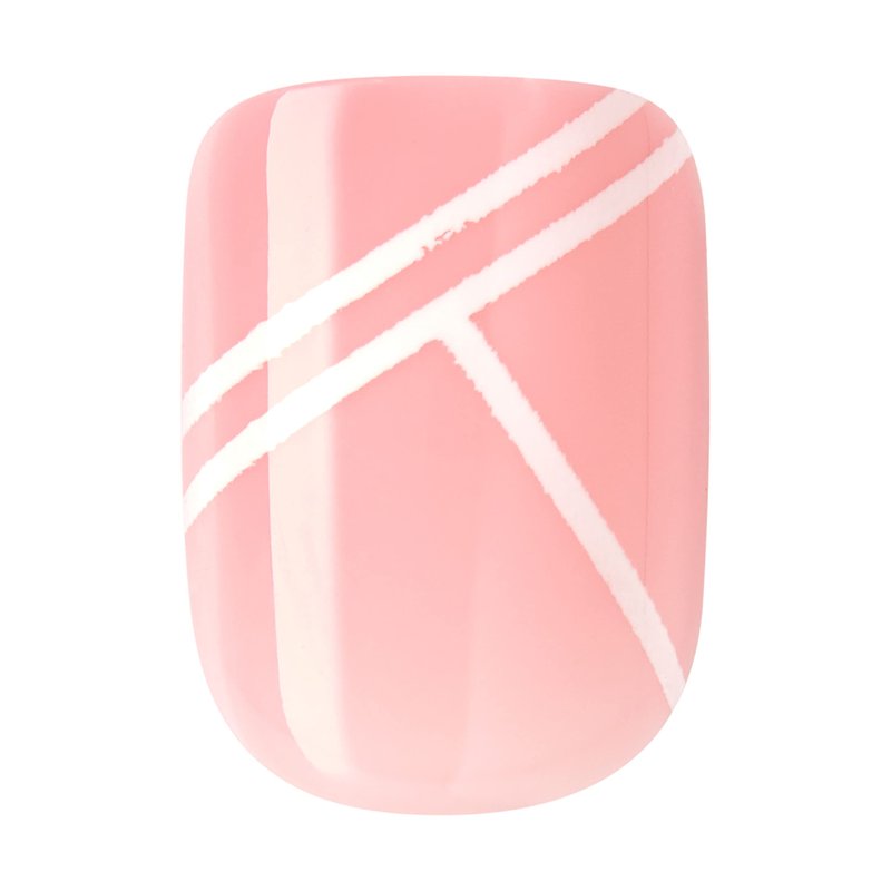KISS imPRESS No Glue Mani Press On Nails, Design, 'Timeless Day', Pink, Petite Size, Squoval Shape, Includes 30 Nails, Prep Pad, Instructions Sheet, 1 Manicure Stick, 1 Mini File