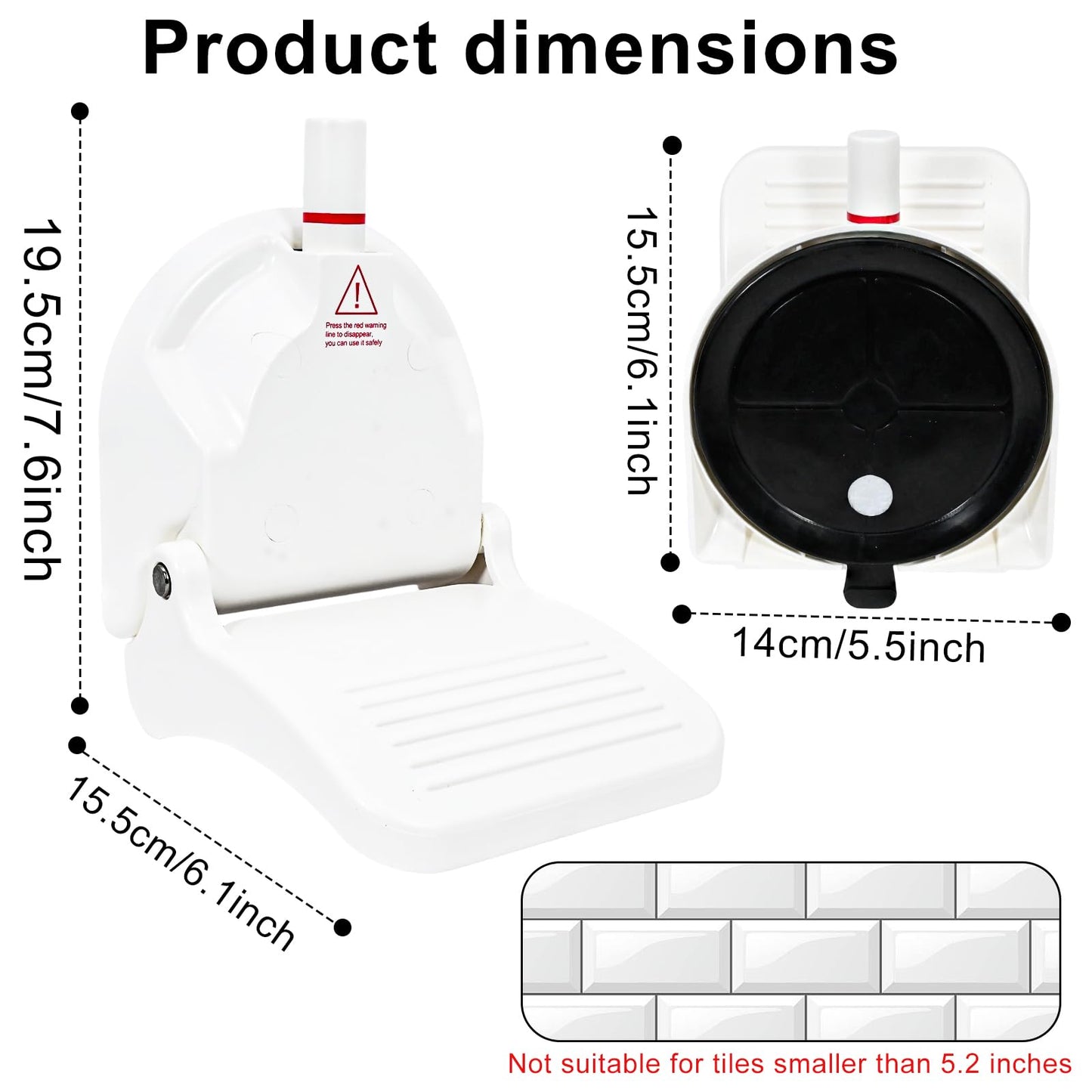 ZMJY Shower Foot Rest, Strong Suction Cup Foldable Foot Stool for Shaving Legs in Shower, No Drill Bathroom Foot Rest with Anti-Slip Surface for Elderly, Pregnancy, Portable for RV Travel
